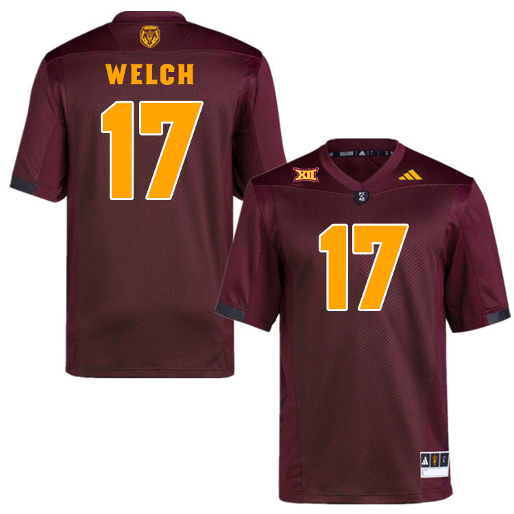 Men #17 Laterrence Welch Arizona State Sun Devils College Football Jerseys Stitched-Maroon
